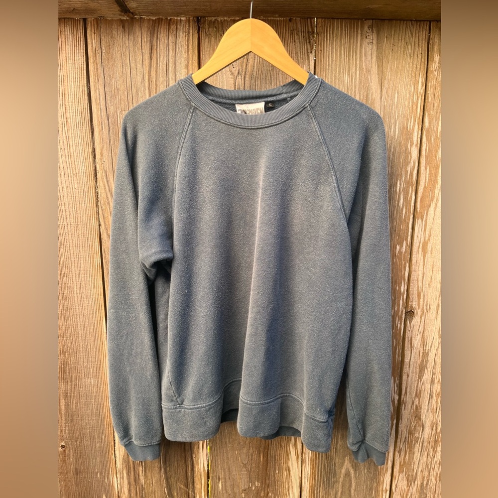 Jungmaven Hemp-Cotton Blue Raglan Crewneck Sweatshirt | Unisex S